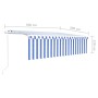 Automatic retractable awning with blue and white blind 5x3 m by vidaXL, Awnings - Ref: Foro24-3069346, Price: 533,65 €, Disco...