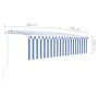 Automatisch einziehbare Markise mit blau-weißem Rollo 5x3 m von vidaXL, Markisen - Ref: Foro24-3069346, Preis: 512,30 €, Raba...