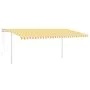 Automatic retractable awning with yellow and white poles 5x3 m by vidaXL, Awnings - Ref: Foro24-3069988, Price: 566,62 €, Dis...