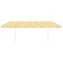 Automatic retractable awning with yellow and white poles 5x3 m by vidaXL, Awnings - Ref: Foro24-3069988, Price: 587,50 €, Dis...