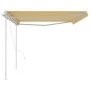 Automatic retractable awning with yellow and white poles 5x3 m by vidaXL, Awnings - Ref: Foro24-3069988, Price: 566,62 €, Dis...