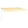 Automatic retractable awning with yellow and white poles 5x3 m by vidaXL, Awnings - Ref: Foro24-3069988, Price: 566,62 €, Dis...