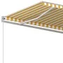 Automatic retractable awning with yellow and white poles 5x3 m by vidaXL, Awnings - Ref: Foro24-3069988, Price: 566,62 €, Dis...