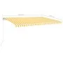 Automatic retractable awning with yellow and white poles 5x3 m by vidaXL, Awnings - Ref: Foro24-3069988, Price: 566,62 €, Dis...
