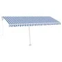 Automatischer Standmarkise in Blau und Weiß, 500x300 cm. von vidaXL, Markisen - Ref: Foro24-3069586, Preis: 590,99 €, Rabatt: %
