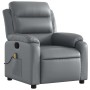 Sillón de masaje reclinable cuero sintético gris