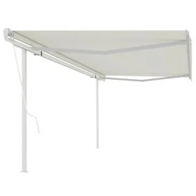 Automatisch einziehbare Markise mit cremefarbenen Stangen 5x3 m von vidaXL, Markisen - Ref: Foro24-3069987, Preis: 581,08 €, ...