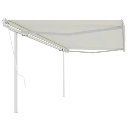 Automatisch einziehbare Markise mit cremefarbenen Stangen 5x3 m von vidaXL, Markisen - Ref: Foro24-3069987, Preis: 581,08 €, ...