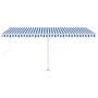 Toldo de pie automático azul y blanco 500x300 cm by vidaXL, Awnings - Ref: Foro24-3069586, Price: 612,47 €, Discount: %