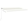 Automatic retractable awning with cream poles 5x3 m by vidaXL, Awnings - Ref: Foro24-3069987, Price: 614,78 €, Discount: %