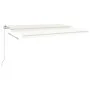 Automatic retractable awning with cream poles 5x3 m by vidaXL, Awnings - Ref: Foro24-3069987, Price: 581,08 €, Discount: %