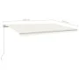 Automatic retractable awning with cream poles 5x3 m by vidaXL, Awnings - Ref: Foro24-3069987, Price: 581,08 €, Discount: %