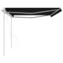 Automatic retractable awning with anthracite gray posts 5x3 m by vidaXL, Awnings - Ref: Foro24-3069989, Price: 570,88 €, Disc...