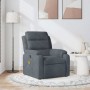 Sillón de masaje reclinable de terciopelo gris oscuro