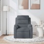 Sillón de masaje reclinable de terciopelo gris oscuro