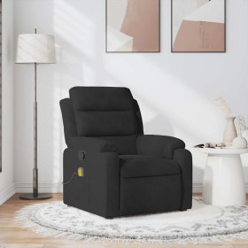Sillón de masaje reclinable de terciopelo negro