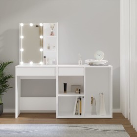 Tocador con LED y armario madera contrachapada blanco by vidaXL, Bedroom Dressers - Ref: Foro24-3082017, Price: 134,93 €, Dis...