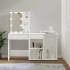 Tocador con LED y armario madera contrachapada blanco by vidaXL, Bedroom Dressers - Ref: Foro24-3082017, Price: 137,27 €, Dis...