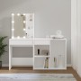 Tocador con LED y armario madera contrachapada blanco by vidaXL, Bedroom Dressers - Ref: Foro24-3082017, Price: 134,90 €, Dis...