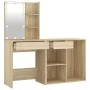 Dressing table with LED and Sonoma oak plywood cabinet by vidaXL, Bedroom Dressers - Ref: Foro24-3082020, Price: 152,02 €, Di...