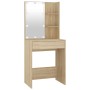 Schminktisch mit LED und Schrank aus Sonoma-Eichensperrholz von vidaXL, Schlafzimmerkommoden - Ref: Foro24-3082020, Preis: 15...
