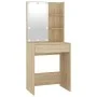 Schminktisch mit LED und Schrank aus Sonoma-Eichensperrholz von vidaXL, Schlafzimmerkommoden - Ref: Foro24-3082020, Preis: 15...