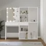 Schminktisch mit LED und 2 weißen Sperrholzschränken von vidaXL, Schlafzimmerkommoden - Ref: Foro24-3082026, Preis: 196,47 €,...