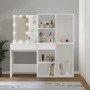 Tocador con LED y 2 armarios madera contrachapada blanco de vidaXL, Tocadores para dormitorios - Ref: Foro24-3082026, Precio:...