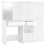 Tocador con LED y 2 armarios madera contrachapada blanco de vidaXL, Tocadores para dormitorios - Ref: Foro24-3082026, Precio:...