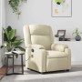 Sillón reclinable de masaje cuero sintético crema