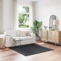 Alfombra Shaggy Antideslizante Gris oscuro 160 x 160 cm PP