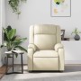 Sillón reclinable de masaje cuero sintético crema