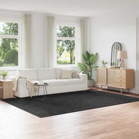 Alfombra Shaggy Antideslizante Gris oscuro 240 x 340 cm PP