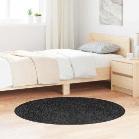 Alfombra Shaggy Antideslizante Gris oscuro 120 x 120 cm PP