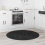 Alfombra Shaggy Antideslizante Gris oscuro 120 x 120 cm PP