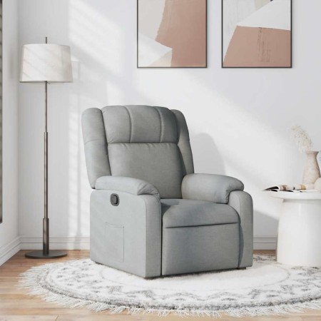 Sillón reclinable de tela gris claro