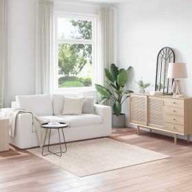 Alfombra Shaggy Antideslizante Crema 160 x 160 cm PP