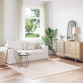 Alfombra Shaggy Antideslizante Crema 200 x 200 cm PP