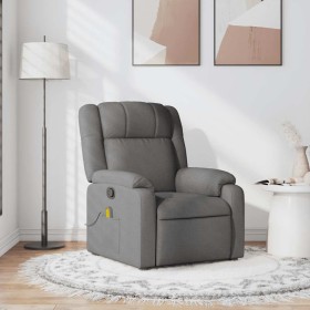 Sillón de masaje reclinable de tela gris oscuro