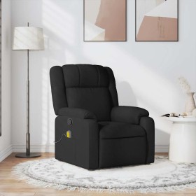 Sillón reclinable de masaje de tela negro