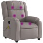 Sillón de masaje reclinable de tela gris taupé