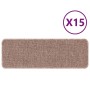 Alfombrillas Antideslizantes para Escalera 15 pcs Marrón claro