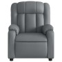 Sillón reclinable de cuero sintético gris