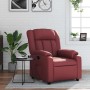 Sillón reclinable de cuero sintético rojo tinto