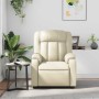 Sillón reclinable de masaje cuero sintético crema