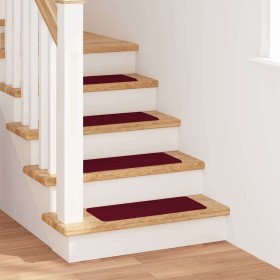 Alfombrillas Antideslizantes para Escalera 15 pcs Burdeos