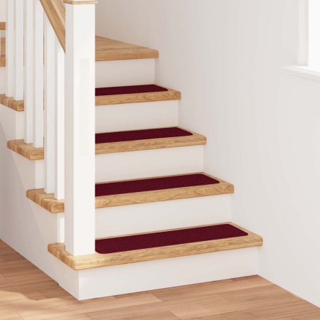 Alfombrillas Antideslizantes para Escalera 15 pcs Burdeos