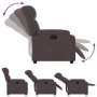 Sillón reclinable de tela marrón oscuro