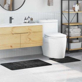 Estera de baño 2 pcs Gris oscuro 50 x 50 cm Polipropileno Estera de baño 2 pcs Gris oscuro 50 x 50 cm Polipropileno
