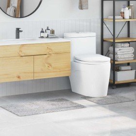 Estera de baño 2 pcs Gris 50 x 50 cm Polipropileno Estera de baño 2 pcs Gris 50 x 50 cm Polipropileno